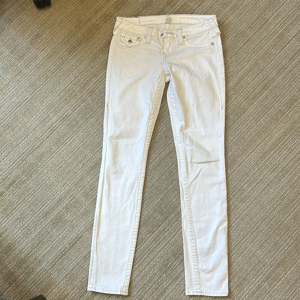 true religion skinny white jeans. size 28